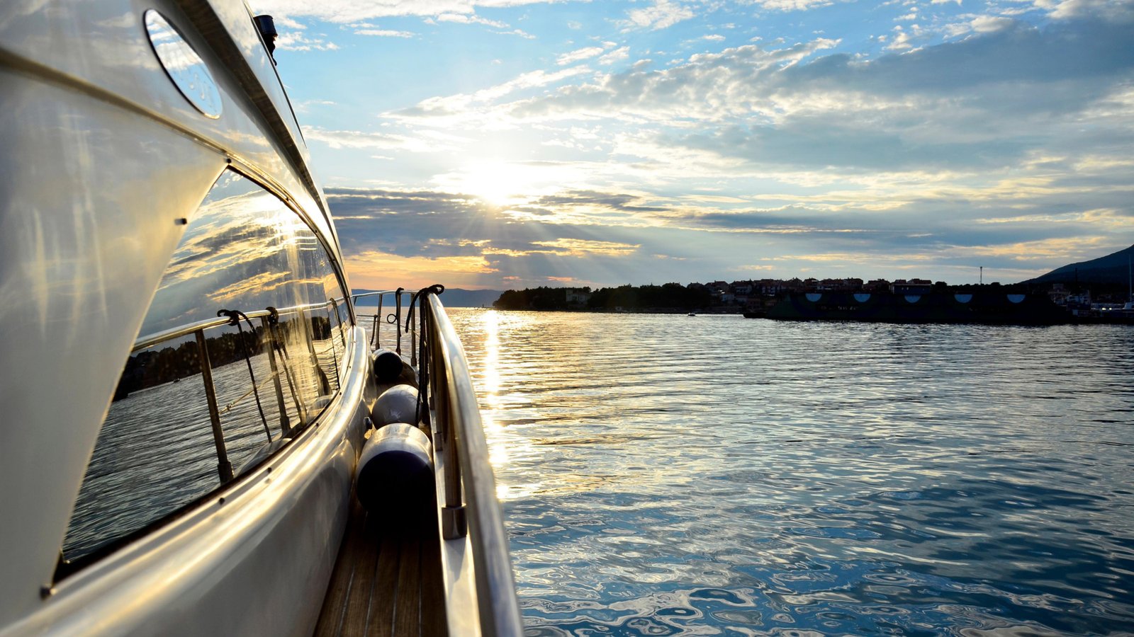 Yacht at golden hour